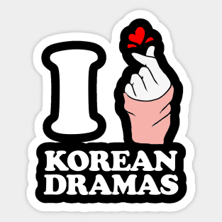 i love korean dramas finger heart white Sticker